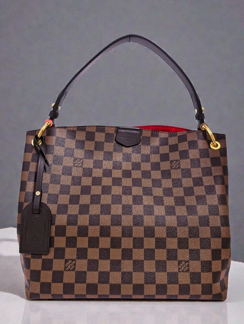 Louis Vuitton Graceful PM Shoulder Bag Damier Ebene Full Set